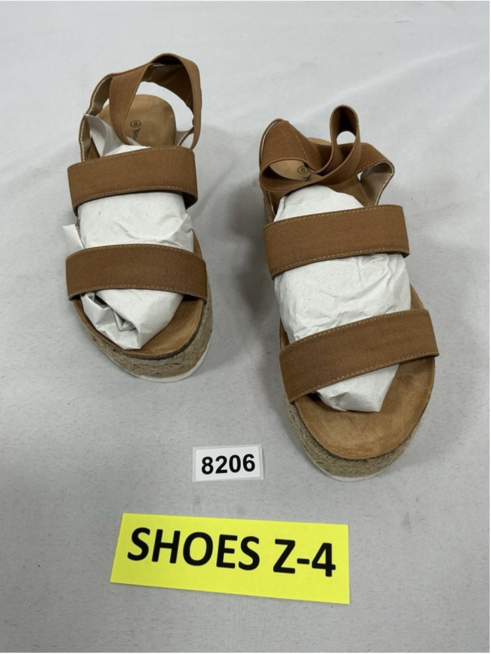 Womans New Nature Breeze Kacie Strappy Espadrille Wedge Sandals Size 8 Camel